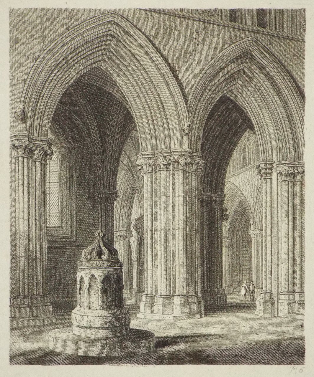 Print - (Wells Cathdral - Font)